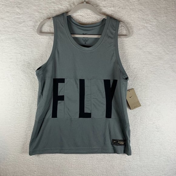 Nike Basketball Jersey Women's Medium Gray Dri-Fit Tank‎ Top Swoosh Fly 7099 - Picture 1 of 9